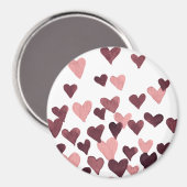 Waterverf op dag van de valentijn Harten - donkerr Magneet (Voorkant / Achterkant)