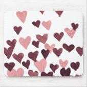 Waterverf op dag van de valentijn Harten - donkerr Muismat (Voorkant)