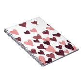 Waterverf op dag van de valentijn Harten - donkerr Notitieboek (Rechterzijde)