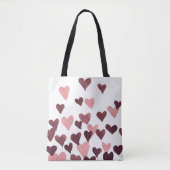 Waterverf op dag van de valentijn Harten - donkerr Tote Bag (Voorkant)