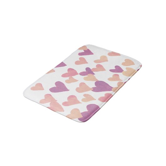Waterverf op dag van de valentijn Harten - pastelr Badmat (Gekanteld)