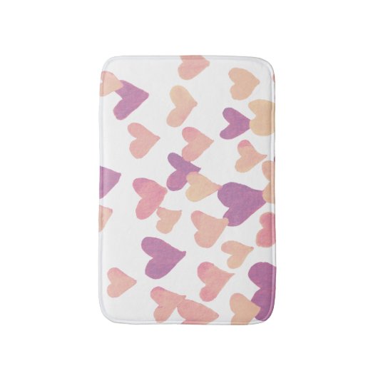 Waterverf op dag van de valentijn Harten - pastelr Badmat (Voorkant Verticaal)