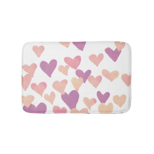 Waterverf op dag van de valentijn Harten - pastelr Badmat