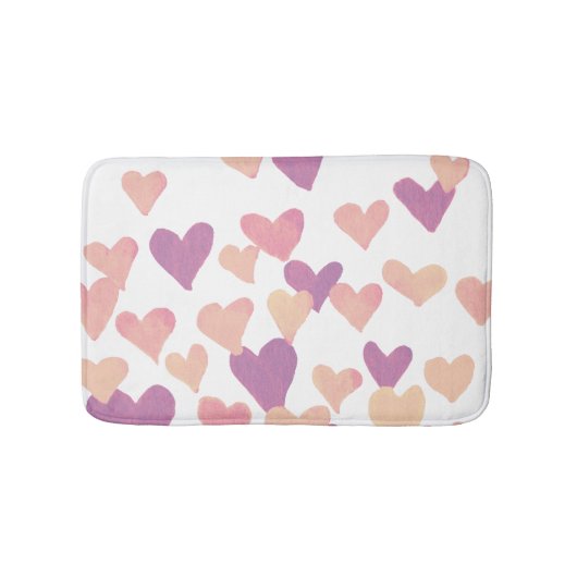 Waterverf op dag van de valentijn Harten - pastelr Badmat (Voorkant)