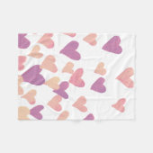 Waterverf op dag van de valentijn Harten - pastelr Fleece Deken (Voorkant (Horizontaal))