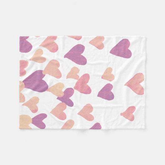 Waterverf op dag van de valentijn Harten - pastelr Fleece Deken (Voorkant (Horizontaal))