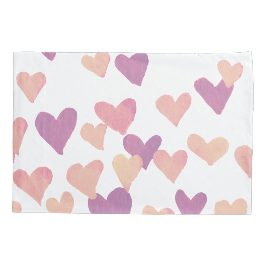 Waterverf op dag van de valentijn Harten - pastelr Kussensloop (Achterkant)