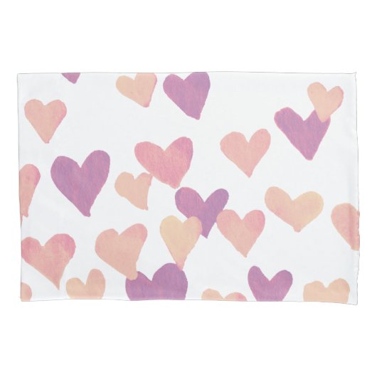 Waterverf op dag van de valentijn Harten - pastelr Kussensloop (Voorkant)