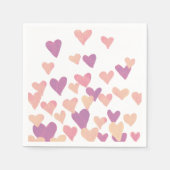 Waterverf op dag van de valentijn Harten - pastelr Servetten (Voorkant)