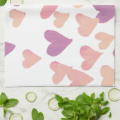 Waterverf op dag van de valentijn Harten - pastelr Theedoek (Gevouwen)