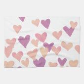 Waterverf op dag van de valentijn Harten - pastelr Theedoek (Horizontaal)