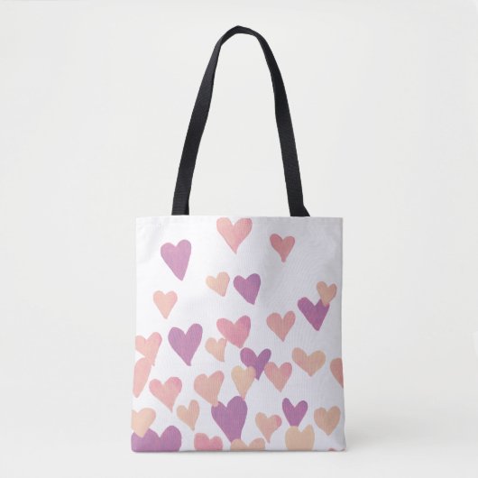 Waterverf op dag van de valentijn Harten - pastelr Tote Bag (Voorkant)