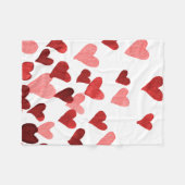 Waterverf op dag van de valentijn Harten - rood Fleece Deken (Voorkant (Horizontaal))