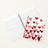 Waterverf op dag van de valentijn Harten - rood Notitieboek (Binnen)