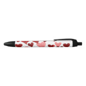 Waterverf op dag van de valentijn Harten - rood Zwarte Inkt Pen (Bovenkant)
