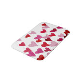 Waterverf op dag van de valentijn Harten - roze Badmat (Gekanteld)