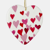 Waterverf op dag van de valentijn Harten - roze Keramisch Ornament (Rechts)