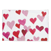 Waterverf op dag van de valentijn Harten - roze Kussensloop (Achterkant)