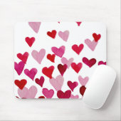 Waterverf op dag van de valentijn Harten - roze Muismat (Met muis)