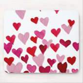 Waterverf op dag van de valentijn Harten - roze Muismat (Voorkant)