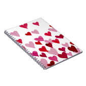 Waterverf op dag van de valentijn Harten - roze Notitieboek (Rechterzijde)
