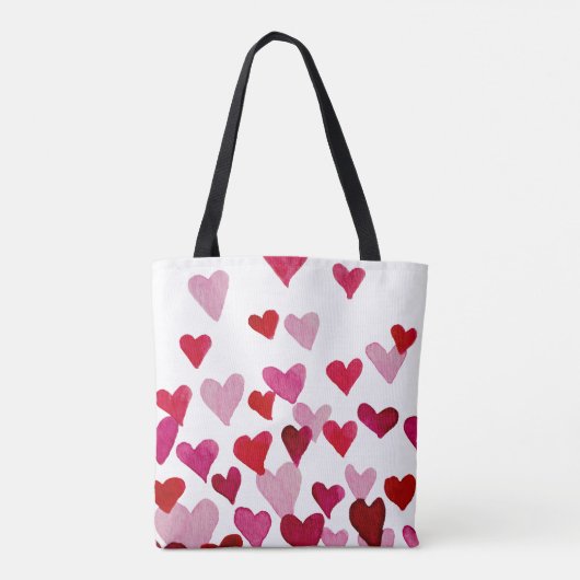Waterverf op dag van de valentijn Harten - roze Tote Bag (Achterkant)