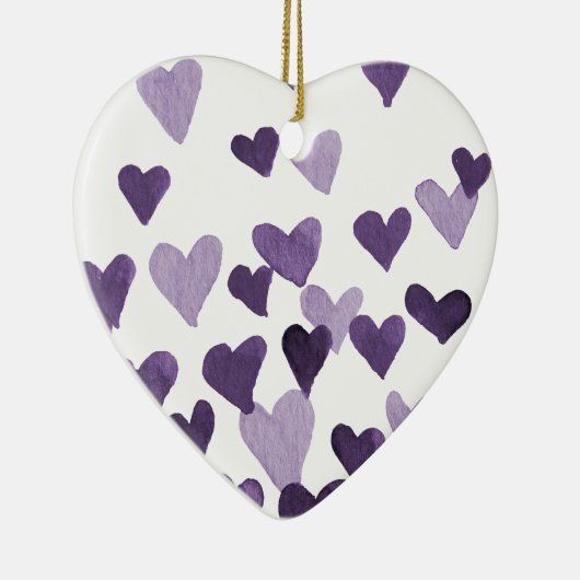 Waterverf op dag van de valentijn Harten - ultravi Keramisch Ornament (Rechts)