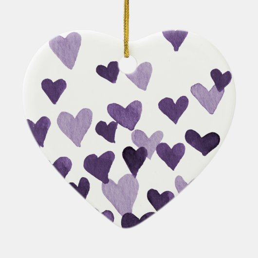 Waterverf op dag van de valentijn Harten - ultravi Keramisch Ornament (Achterkant)