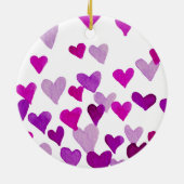 Waterverf op de dag van de valentijn Harten - paar Keramisch Ornament (Achterkant)