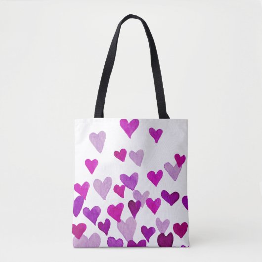 Waterverf op de dag van de valentijn Harten - paar Tote Bag (Voorkant)