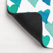 Waterverf op de dag van de valentijn Harten - turq Muismat (Hoek)