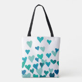 Waterverf op de dag van de valentijn Harten - turq Tote Bag (Achterkant)