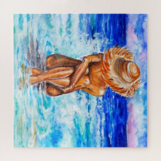 Waterverf - op de kust - legpuzzel (Horizontaal)