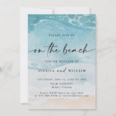 Waterverf op de strand bruiloft kaart (Voorkant)