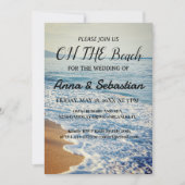 Waterverf op de uitnodiging voor het beach bruilof (Voorkant)