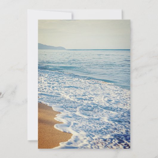 Waterverf op de uitnodiging voor het beach bruilof (Achterkant)