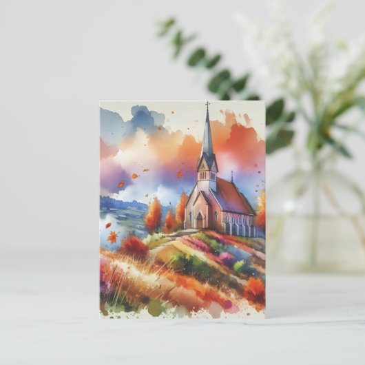 Waterverf op een Herfst dag | Herfstzegeningen Briefkaart (Staand voorkant)