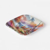 Waterverf op een Herfst dag Papieren Bordje (Gebogen)