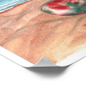 Waterverf op een strand van het Baltische Zee Poster (Hoek)