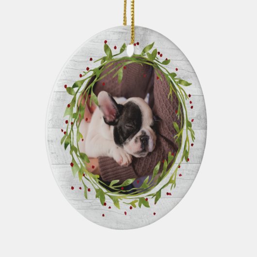 Waterverf op foto van hout keramisch ornament (Rechts)