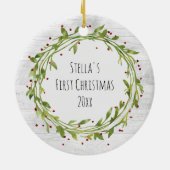 Waterverf op foto van hout keramisch ornament (Achterkant)