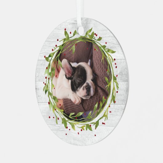 Waterverf op foto van hout metalen ornament (Voorkant links)