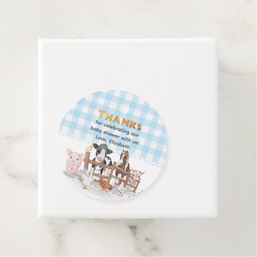 Waterverf op het Baby shower van landbouwhuisdiere Bedankjes Labels (In situ)