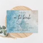 Waterverf op het strand bestemming bruiloft kaart<br><div class="desc">Voor de Beach Waterverf van de Bestemming van de Beach INvitations voeg douanetekst aan de rug toe om het even welke extra informatie te verstrekken nodig voor uw gasten.</div>
