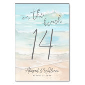 Waterverf op het strand bruiloft kaart (Voorkant)