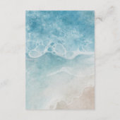 Waterverf op het strand trouwgegevens informatiekaartje (Achterkant)