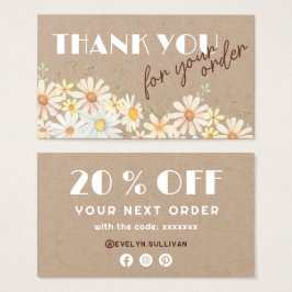 Waterverf op kraft paper discount card visitekaartje