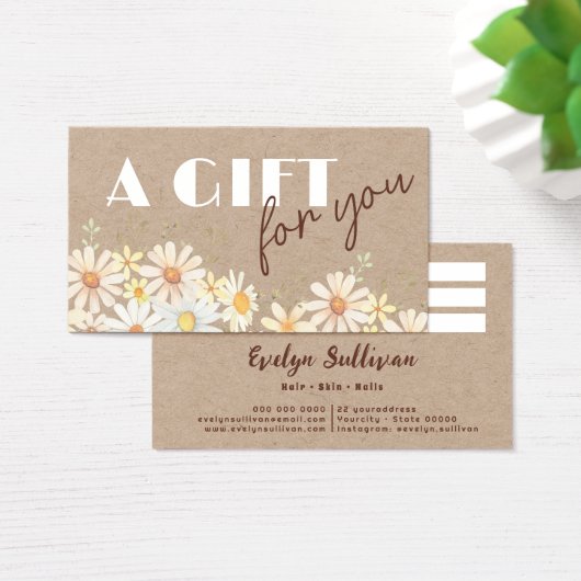 Waterverf op kraft paper gift card visitekaartje (Bureau)
