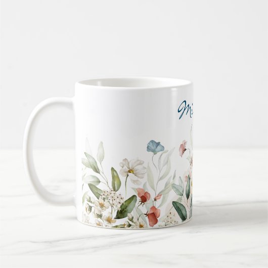 Waterverf op maat Floral 11 oz. Classic Koffiemok (Links)