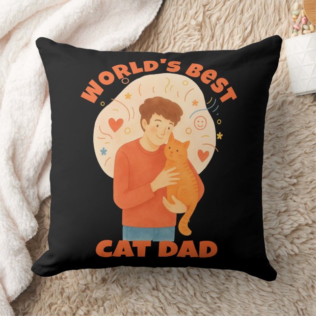 Waterverf op maat foto van de beste kattenvader te kussen (Deken)